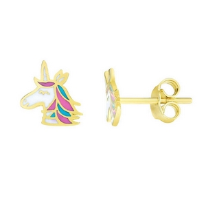 Unicorn Kids Gold Earrings